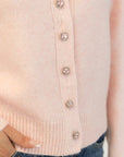 AISHA CRYSTAL BUTTON CARDIGAN