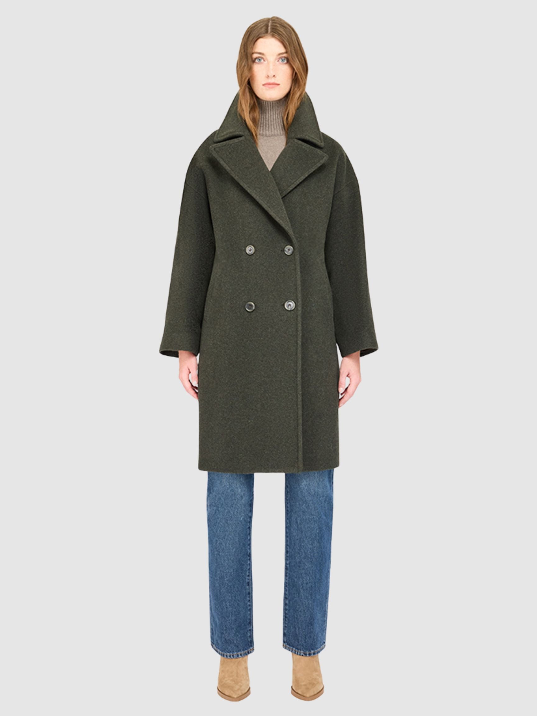AALIYAH MID LENGTH WOOL COAT WITH SIDE ZIP