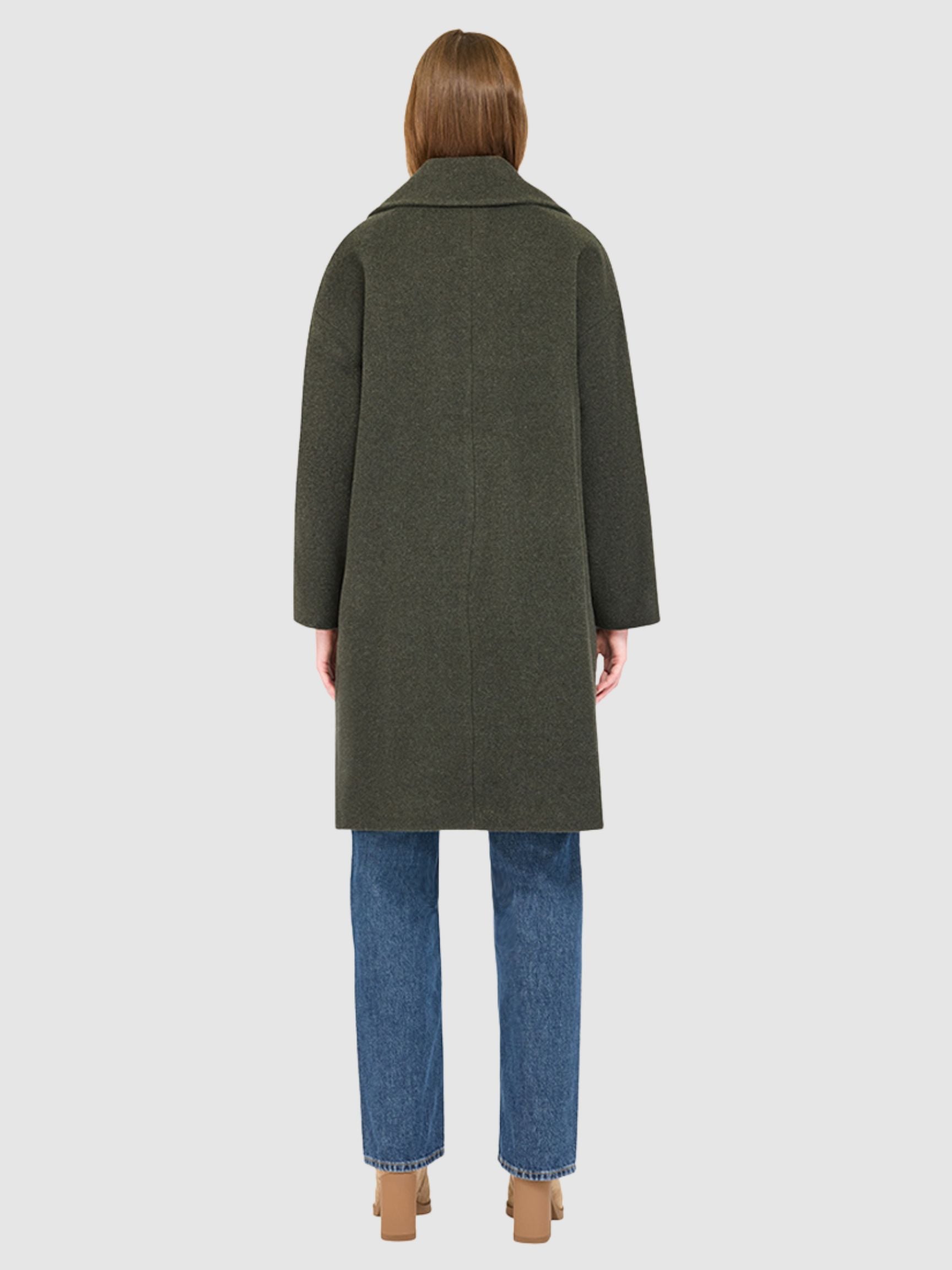 AALIYAH MID LENGTH WOOL COAT WITH SIDE ZIP