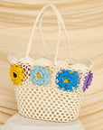 CROCHET POP FLOWER BASKET TOTE