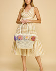 CROCHET POP FLOWER BASKET TOTE