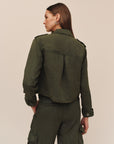 *COMING SOON* CROPPED UTILITY JACKET WITH FRAY HEM