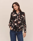SHADOW FLORAL ROUND HEM BUTTON DOWN SHIRT