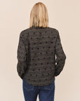 GINGHAM PUCKER WITH EMBROIDERY CLEAN BUTTON