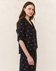CABANA DOT EMBROIDERY DROP COLLAR BOXY SHIRT