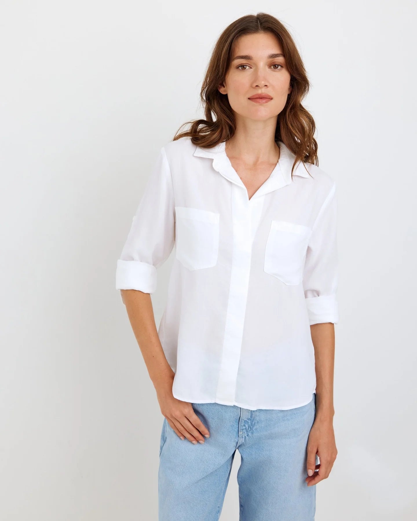 SPLIT BACK BUTTON DOWN SHIRT