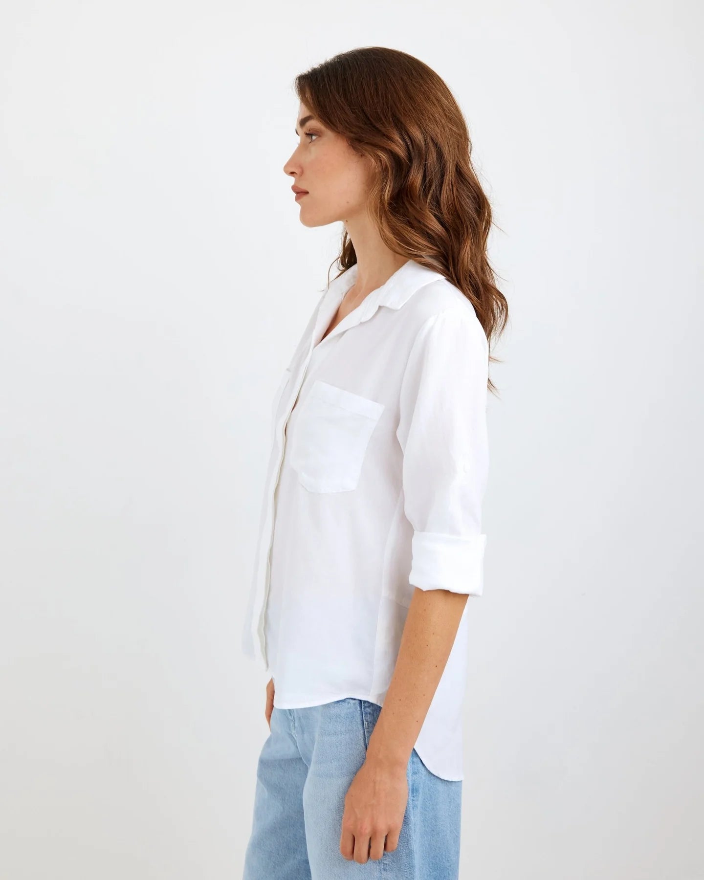 SPLIT BACK BUTTON DOWN SHIRT