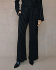 LUREX STRIPE ELASTIC WIDE LEG PANT