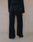LUREX STRIPE ELASTIC WIDE LEG PANT