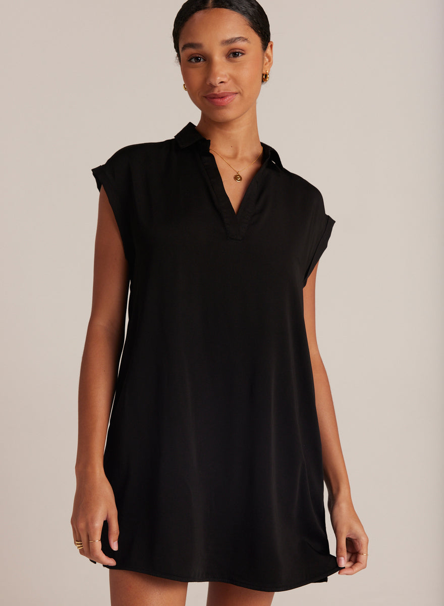 CAP SLEEVE V NECK DRESS