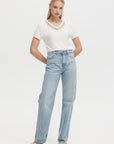 TULLE INSERTS V-NECK TEE