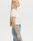 TULLE INSERTS V-NECK TEE