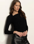 LONG SLEEVE SHOULDER TWIST TOP