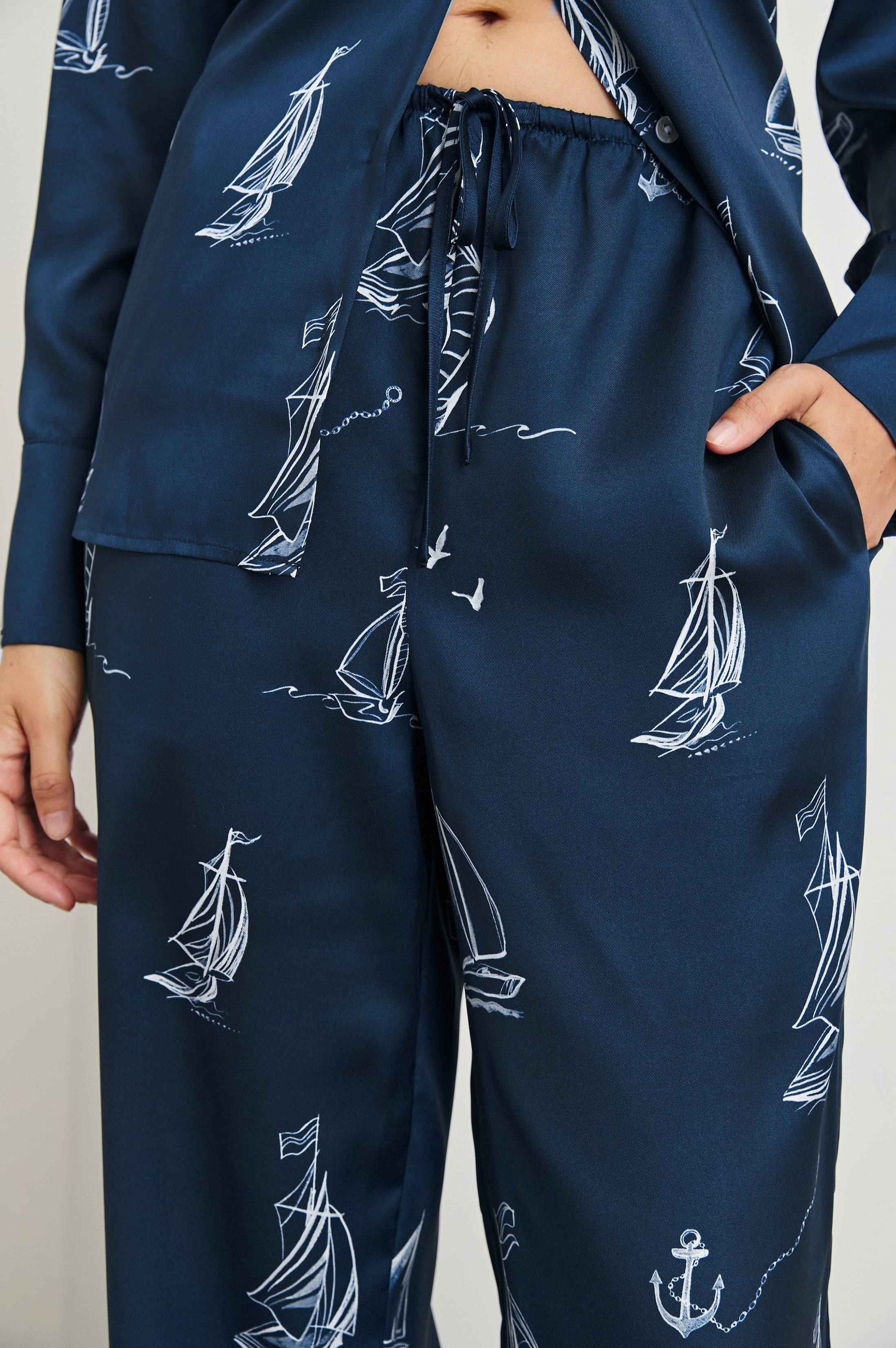 Soleil Navy Drawstring Pants