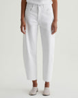 HATTIE CROP HIGH-RISE BARREL IN GALLERY WHITE