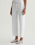 HATTIE CROP HIGH-RISE BARREL IN GALLERY WHITE