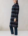 DIANE-C PLAID NOTCHED LAPEL WOOL COAT