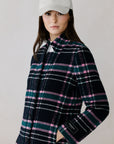 DIANE-C PLAID NOTCHED LAPEL WOOL COAT