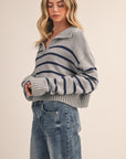 STRIPED POLO SWEATER