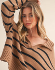 STRIPED POLO SWEATER