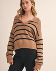 STRIPED POLO SWEATER