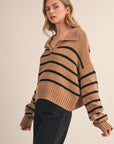 STRIPED POLO SWEATER