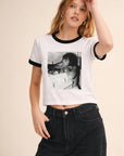 B&W CIGARETTE GIRL RINGER TEE