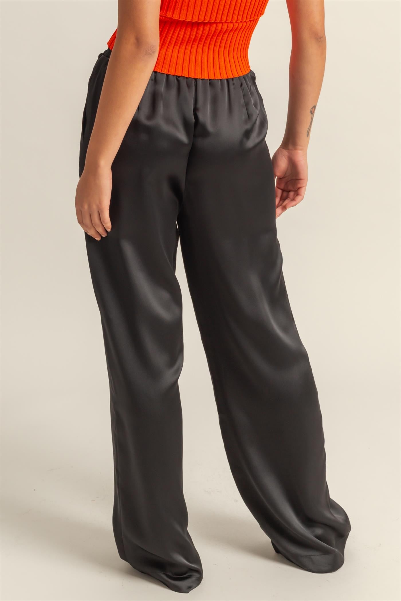 SATIN DRAWSTRING PANTS