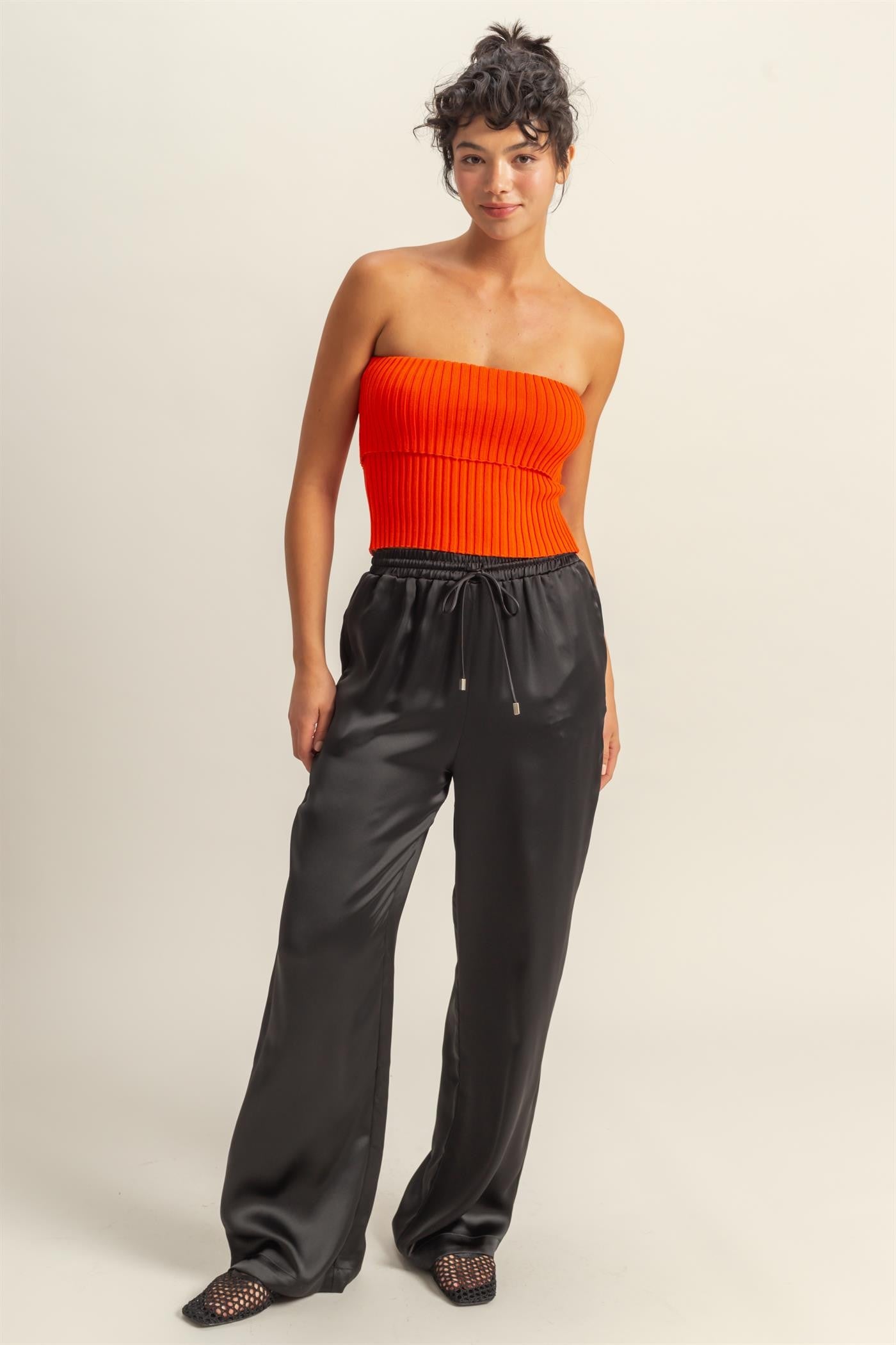 SATIN DRAWSTRING PANTS