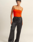 SATIN DRAWSTRING PANTS