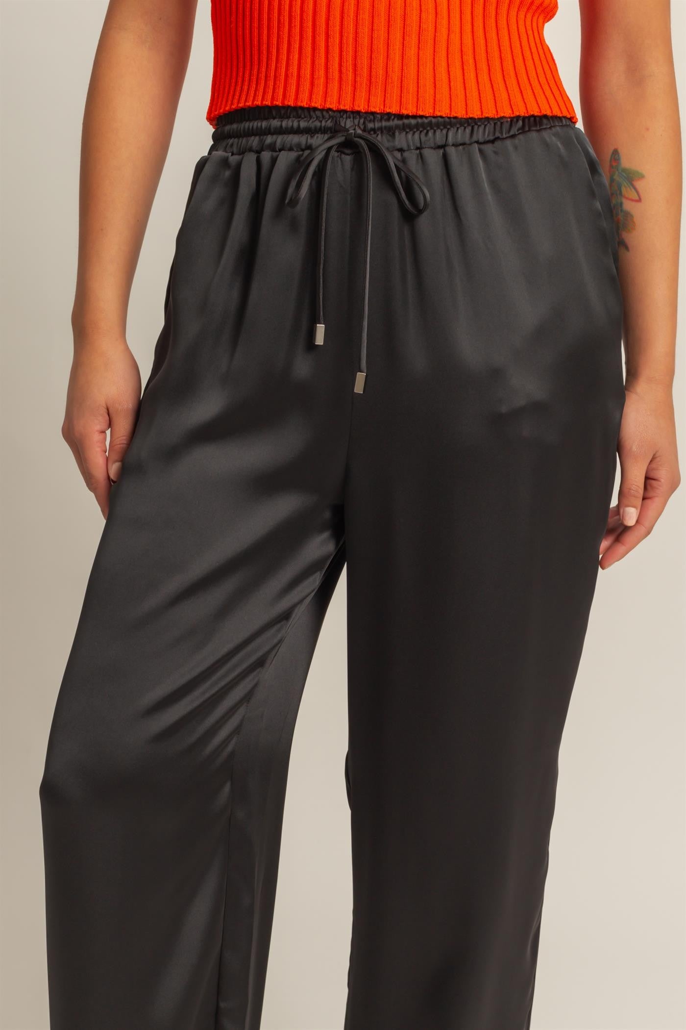SATIN DRAWSTRING PANTS
