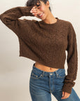 POINTELLE CABLE KNIT SWEATER