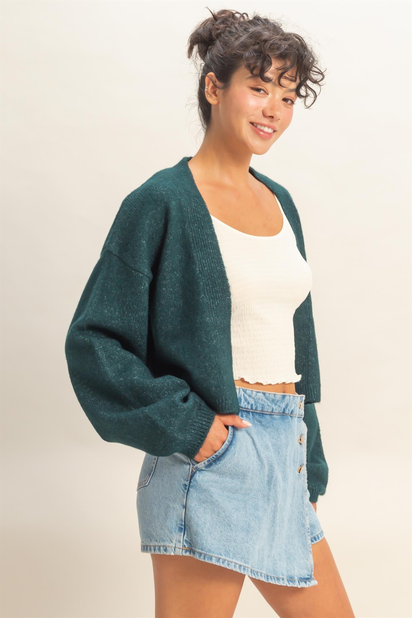 CROPPED OPEN CARDI