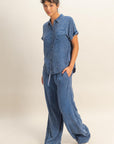 MINERAL WASH DROP SHOULDER SHORT SLEEVE SHIRT