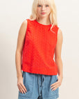 EYELET BACK BUTTON TANK
