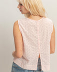 EYELET BACK BUTTON TANK