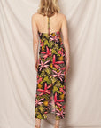 TROPICAL PRINT HALTER DRESS