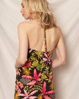 TROPICAL PRINT HALTER DRESS