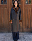 ELLE NAPPA SHEARLING REVERSIBLE LONG COAT