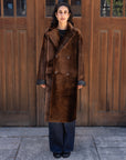 ELLE NAPPA SHEARLING REVERSIBLE LONG COAT