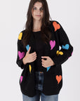 ELSKA CARDIGAN WITH MULTICOLOUR HEARTS