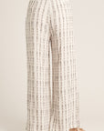 DASHED VERTICAL STRIPE WIDE LEG PANT