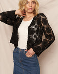 CROCHETED FLORAL CARDIGAN
