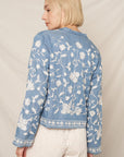 FLORAL EMBROIDERED DENIM SHIRT