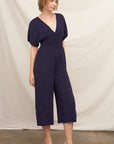 SHORT SLEEVE V-NECK JUMPSUIT