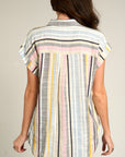 VERTICAL STRIPES SHORT SLEEVE SHIRT