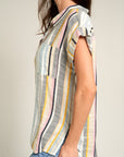 VERTICAL STRIPES SHORT SLEEVE SHIRT
