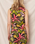 TROPICAL PRINT TIE FRONT TANK