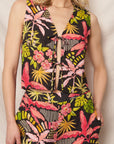 TROPICAL PRINT TIE FRONT TANK