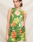 TROPICAL FLORAL SPLIT BACK TANK
